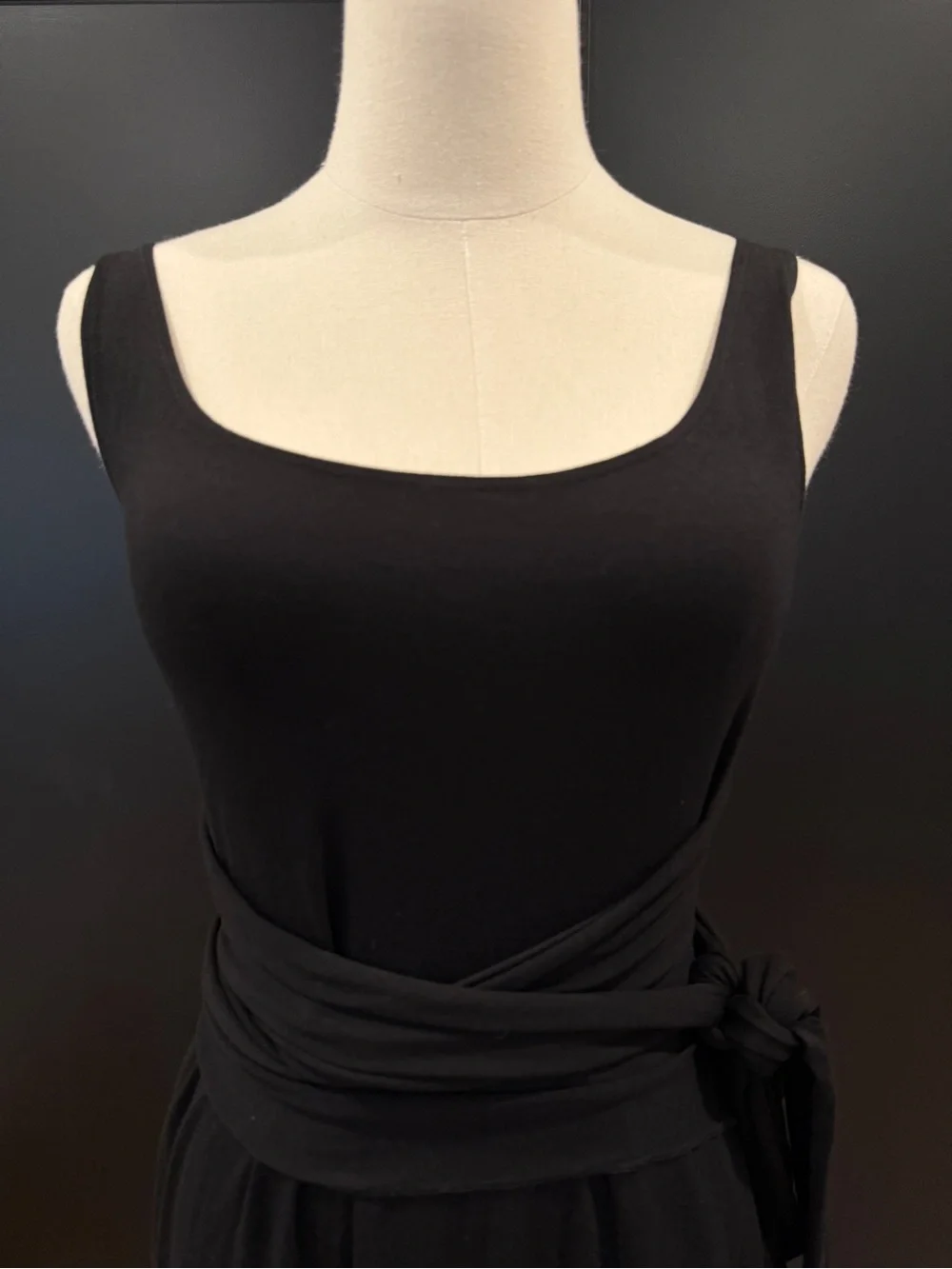 Reformation Jeans Black August Midi Dress w/ Tie - Medium - Excellent Condition - Picture 12 of 16